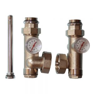 Комплект за помпа с термометър, гнездо и възвратен клапан 1”, 2бр Computherm MF04
