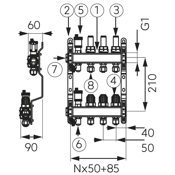 Колектор 1" INOX  с дебитомери - Image 2