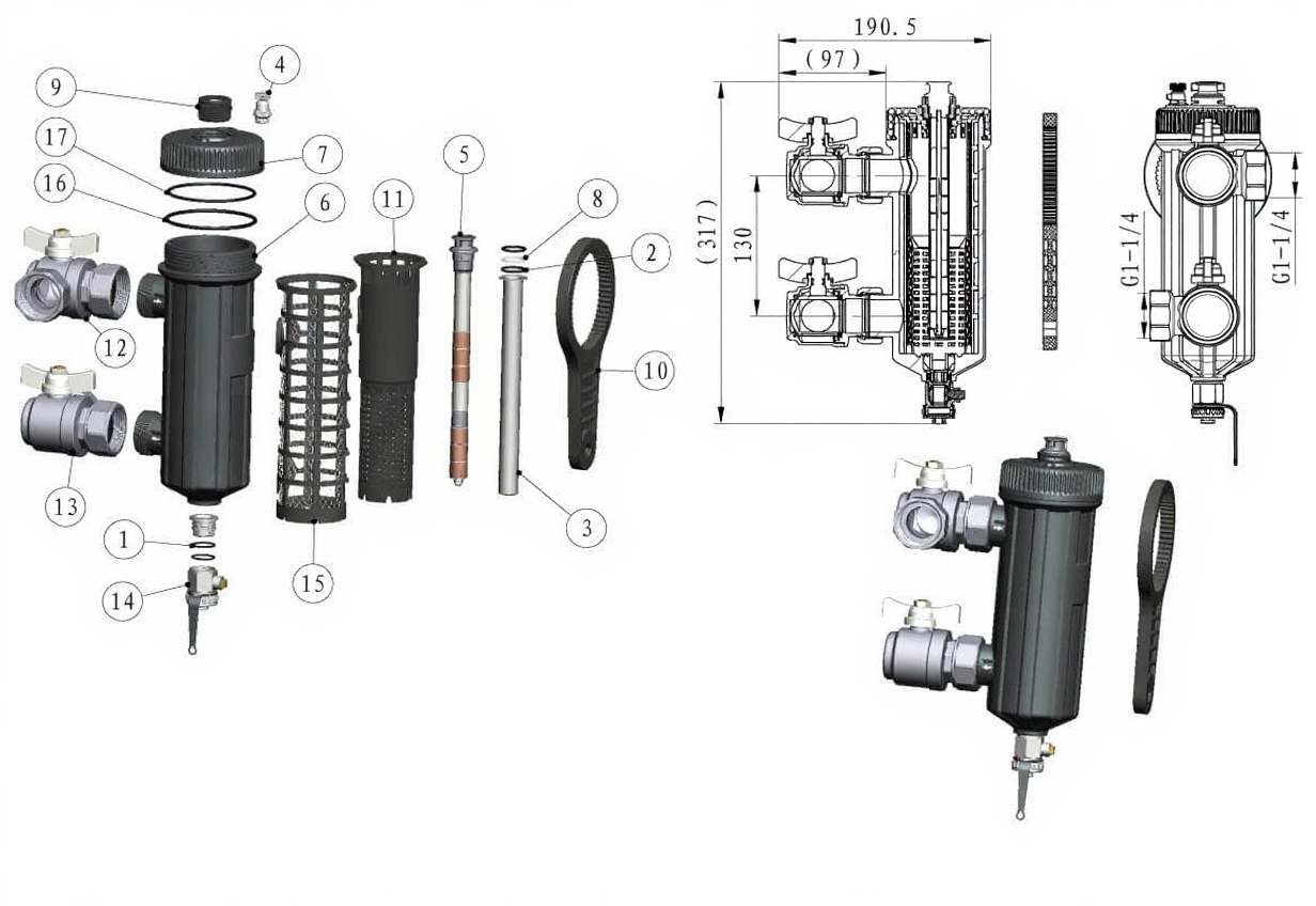 Магнитен филтър за термопомпи 1 1/4″ MAG HP - Image 6
